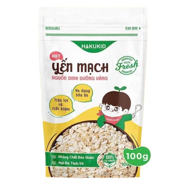 Yến Mạch Hữu Cơ Hakukid Cho Bé Ăn Dặm Gói 100g