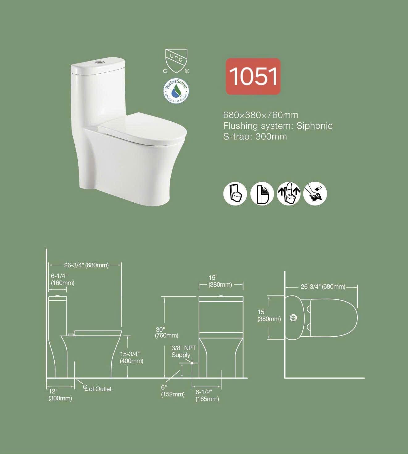  Bồn Cầu Liền Khối Cerano Mã 105B 