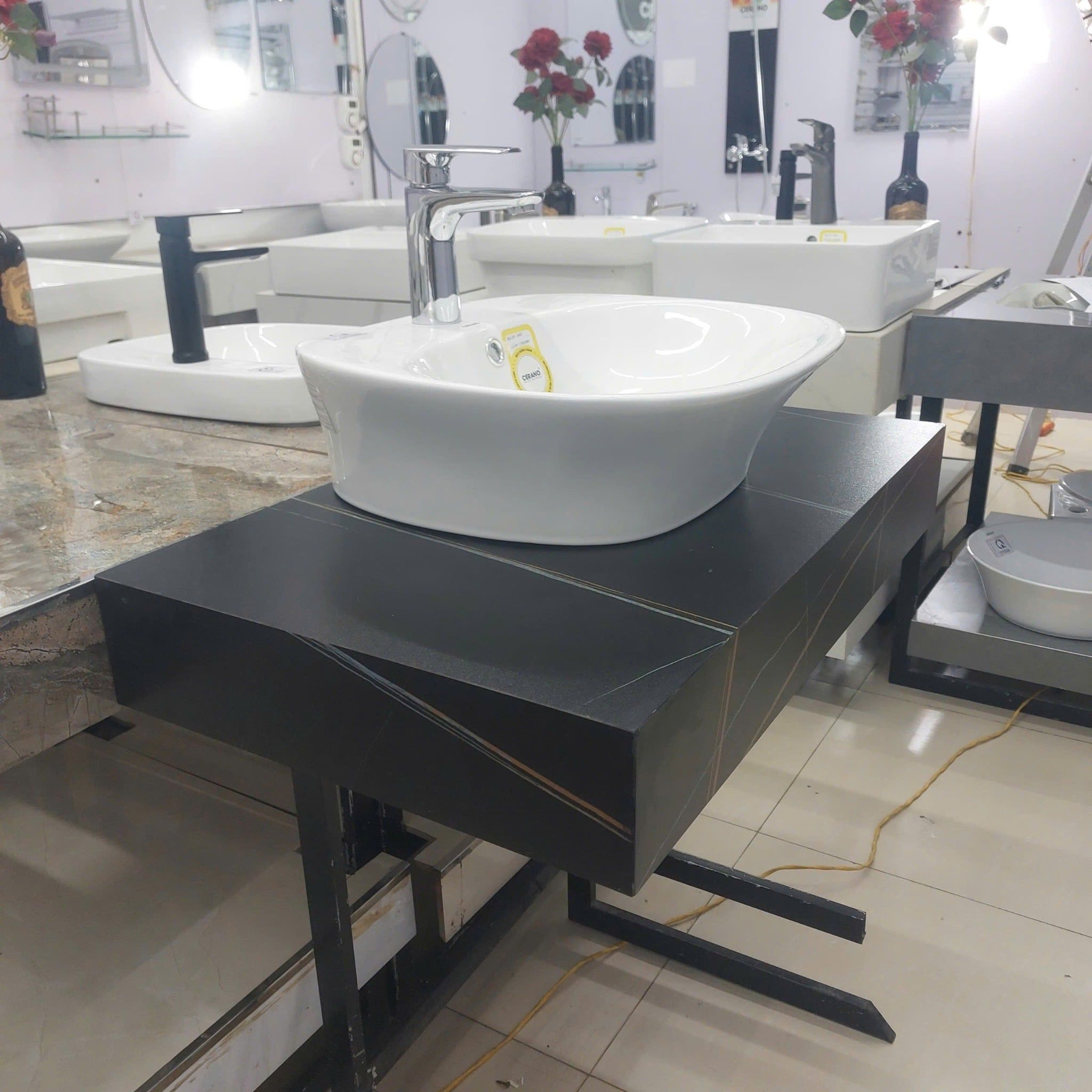 Chậu Đặt Bàn Đá  Cao Cấp Cerano Mã 8482 