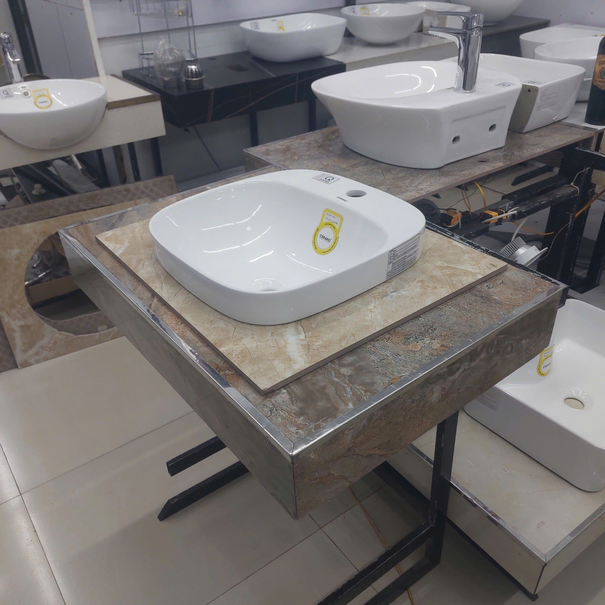  Chậu Đặt Bàn Đá Bán Âm - Bán Dương Cao Cấp Cerano Mã  1551 
