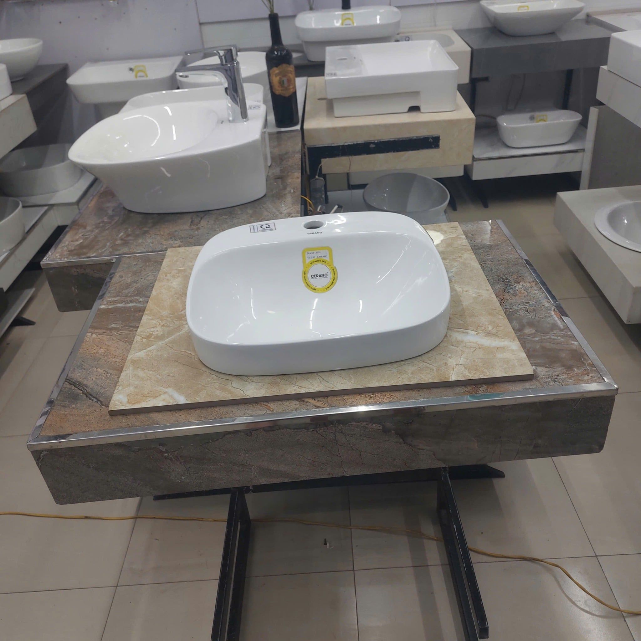  Chậu Đặt Bàn Đá Bán Âm - Bán Dương Cao Cấp Cerano Mã  1551 
