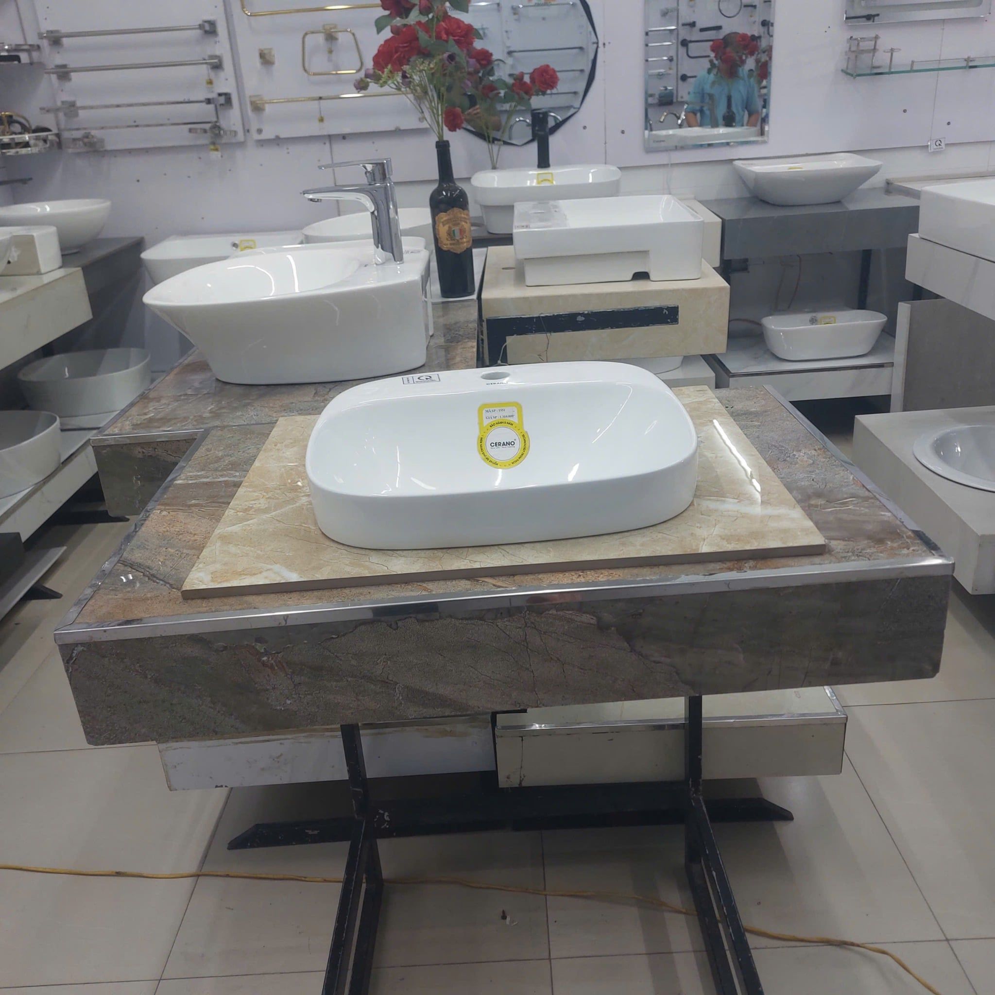  Chậu Đặt Bàn Đá Bán Âm - Bán Dương Cao Cấp Cerano Mã  1551 