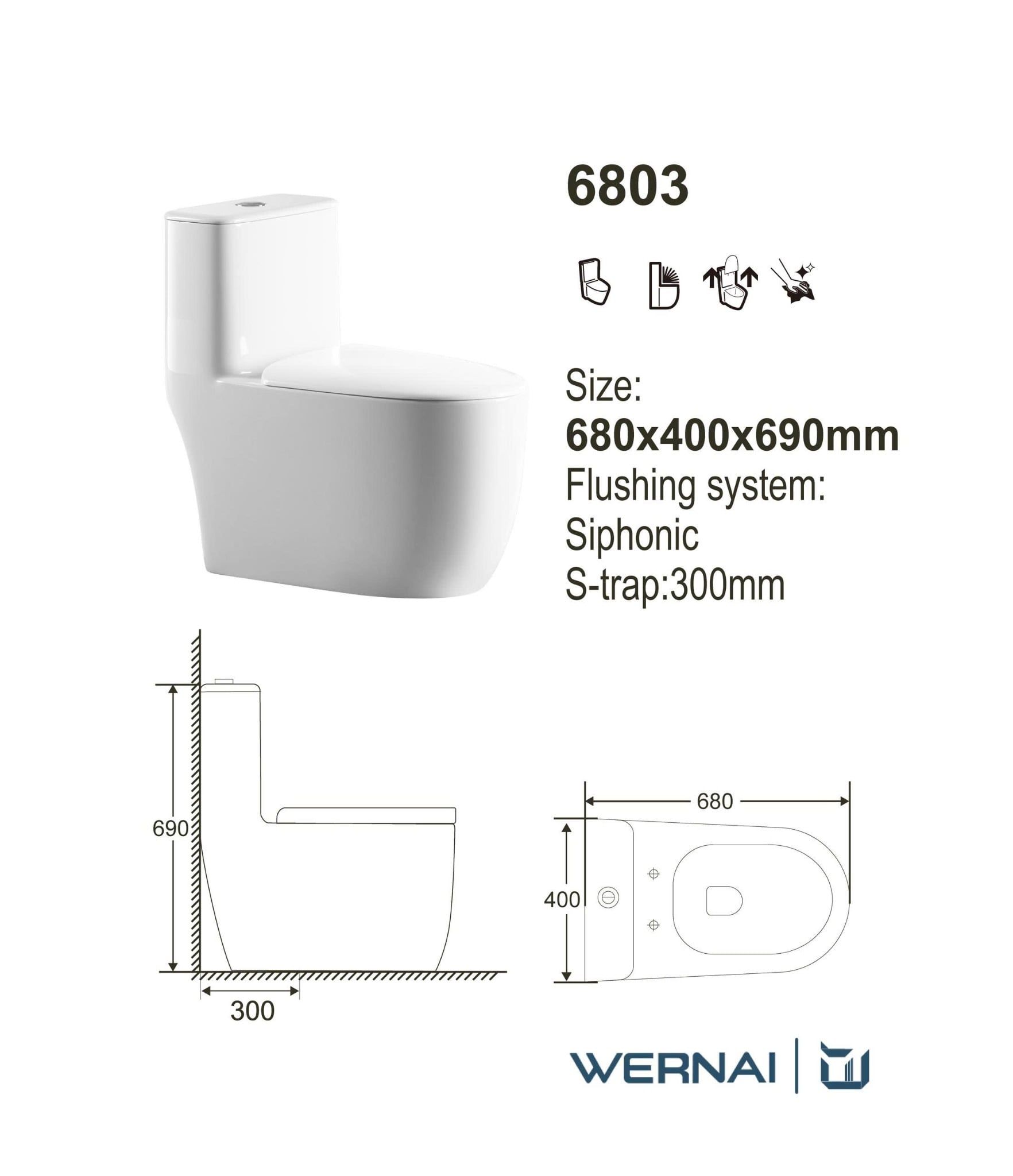  Bồn Cầu Liền Khối  Cerano Mã  6803 
