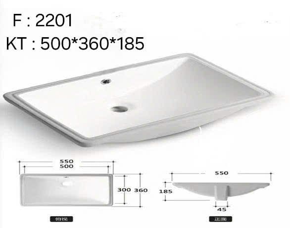  Chậu Bàn Đá Âm Vuông Cao Cấp Cerano Mã F2201 