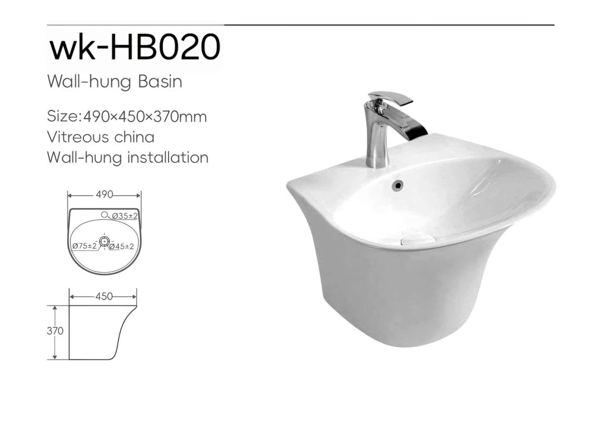  Chậu Treo Tường Cerano WK-HB020 