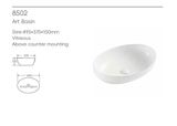  Chậu Đặt Bàn Đá Hình Bầu Dục Cao Cấp Cerano Mã 8502 