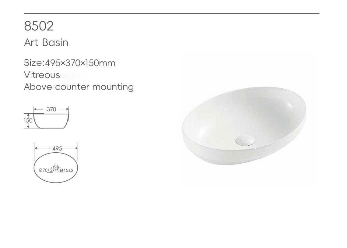 Chậu Đặt Bàn Đá Hình Bầu Dục Cao Cấp Cerano Mã 8502 