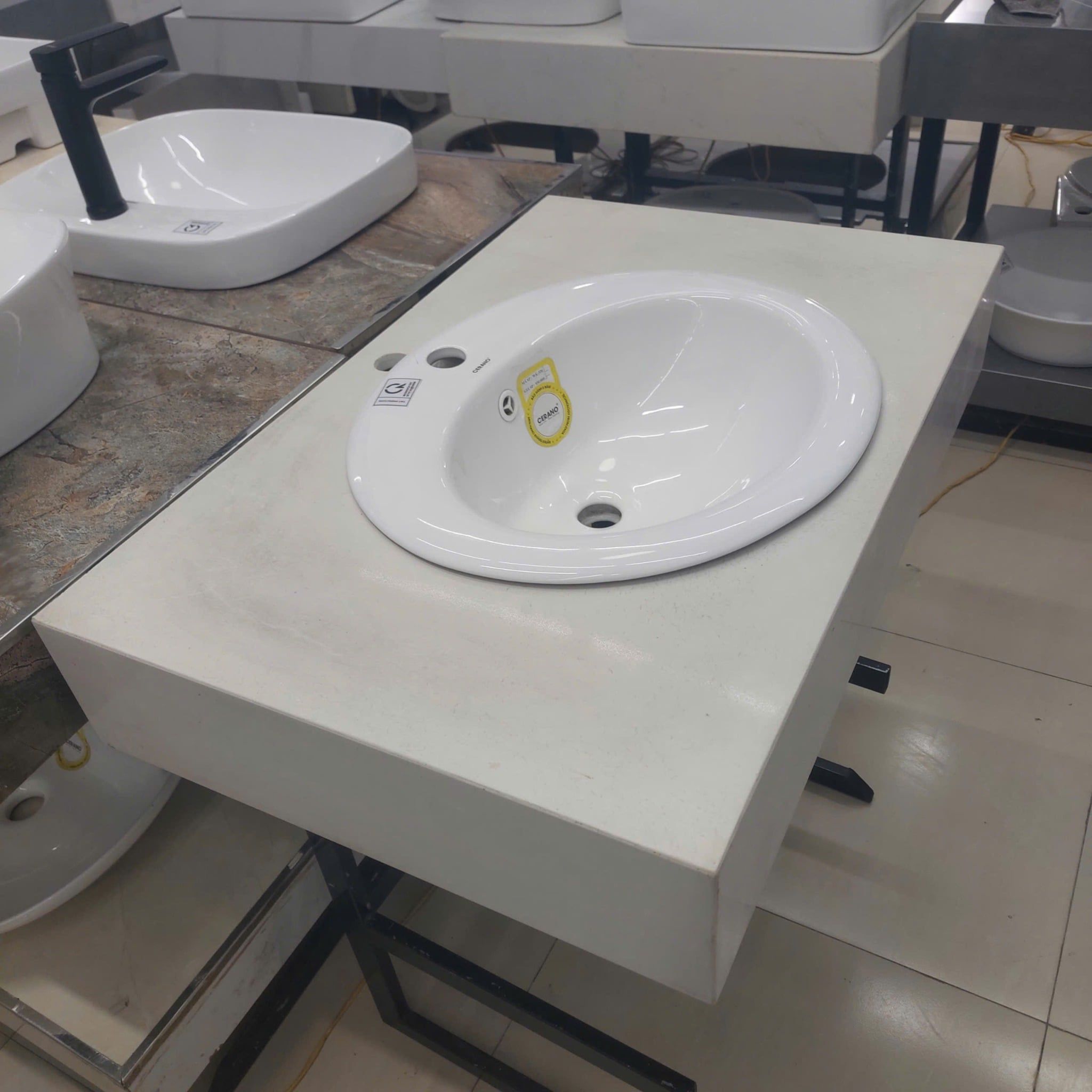 Chậu Đặt Bàn Đá Bán Âm - Bán Dương Cao Cấp Cerano Mã WK-326 