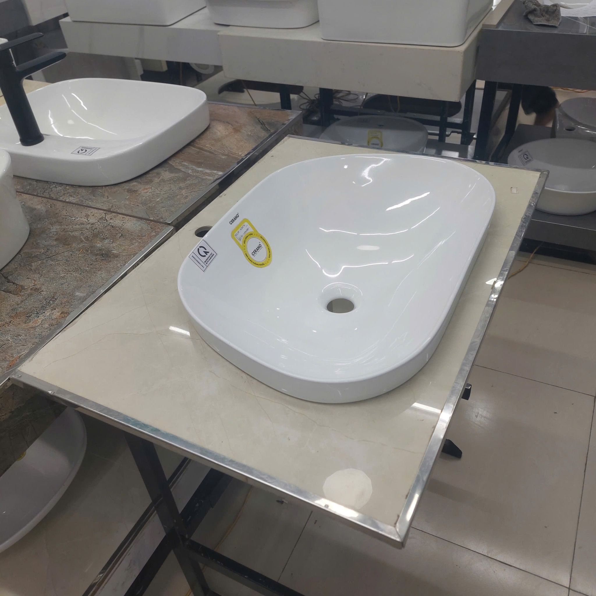  Chậu Đặt Bàn Đá Bán Âm - Bán Dương Cao Cấp Cerano Mã XZ8176 