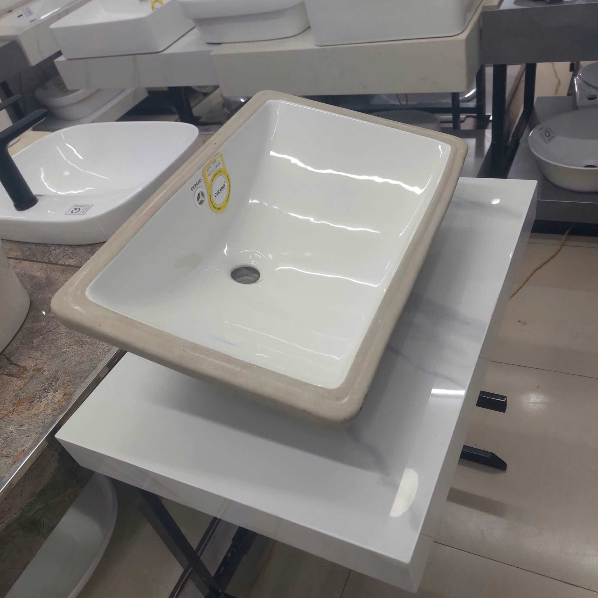  Chậu Âm Vuông Bàn Đá Cao Cấp CERANO Mã F2201 