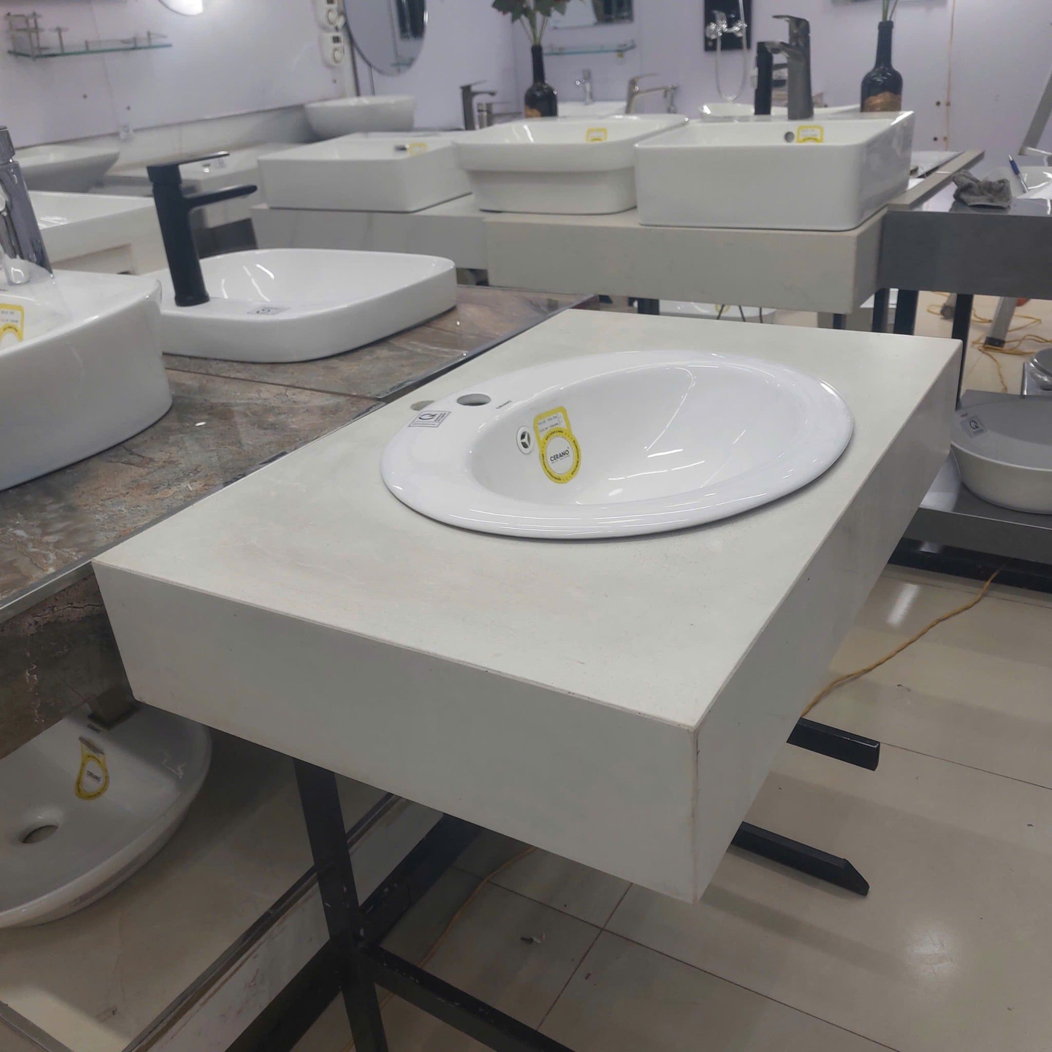  Chậu Đặt Bàn Đá Bán Âm - Bán Dương Cao Cấp Cerano Mã WK-326 