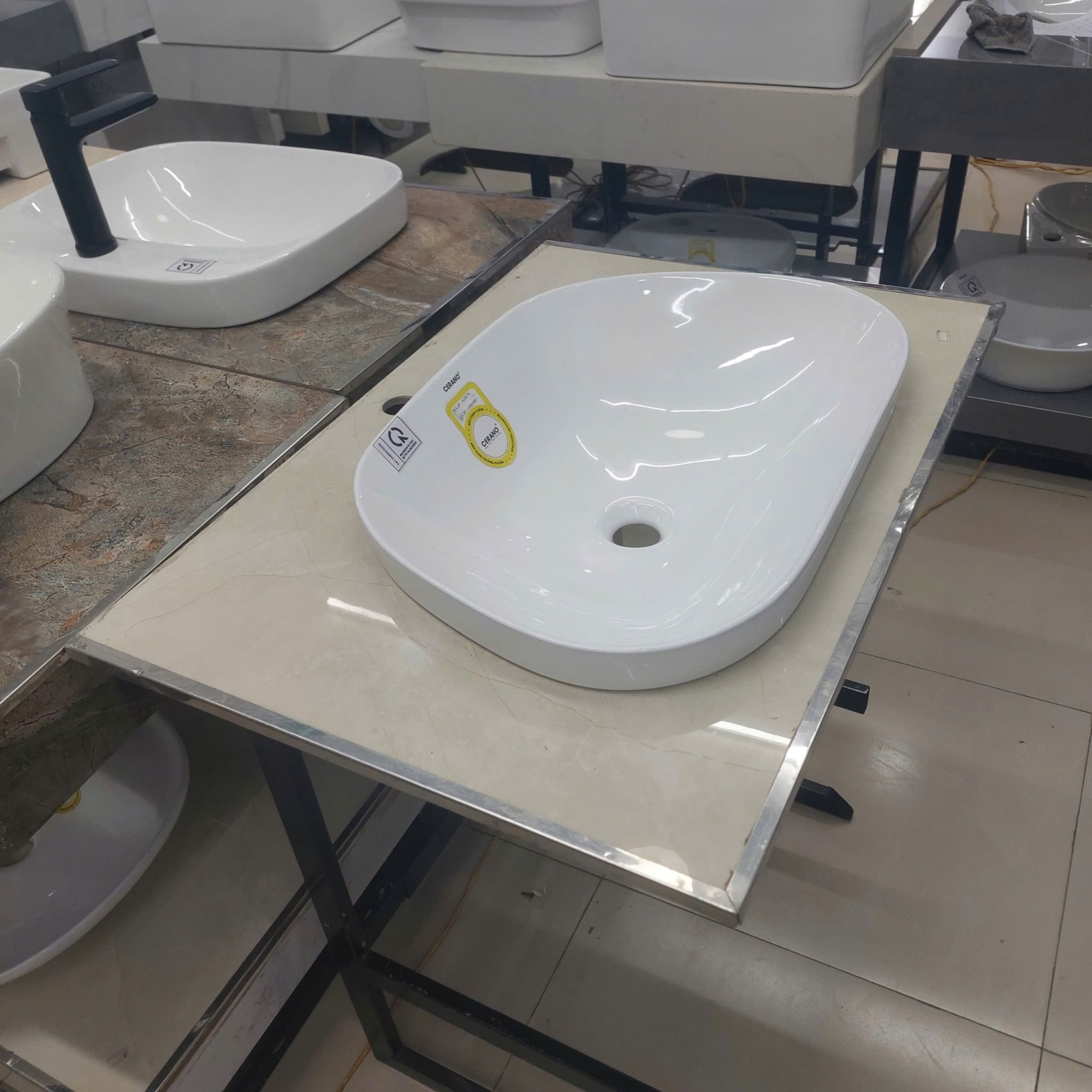  Chậu Đặt Bàn Đá Bán Âm - Bán Dương Cao Cấp Cerano Mã XZ8176 