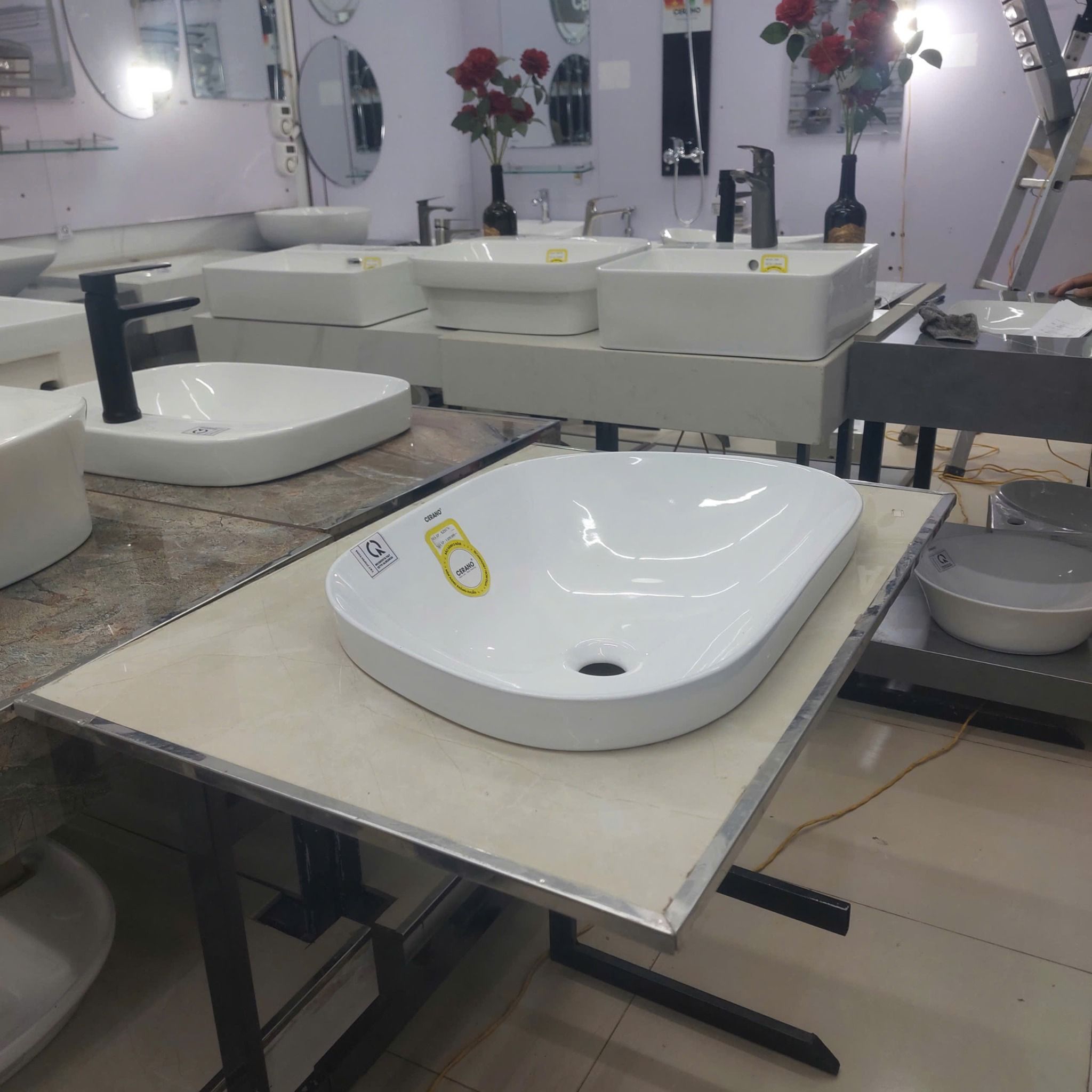  Chậu Đặt Bàn Đá Bán Âm - Bán Dương Cao Cấp Cerano Mã XZ8176 