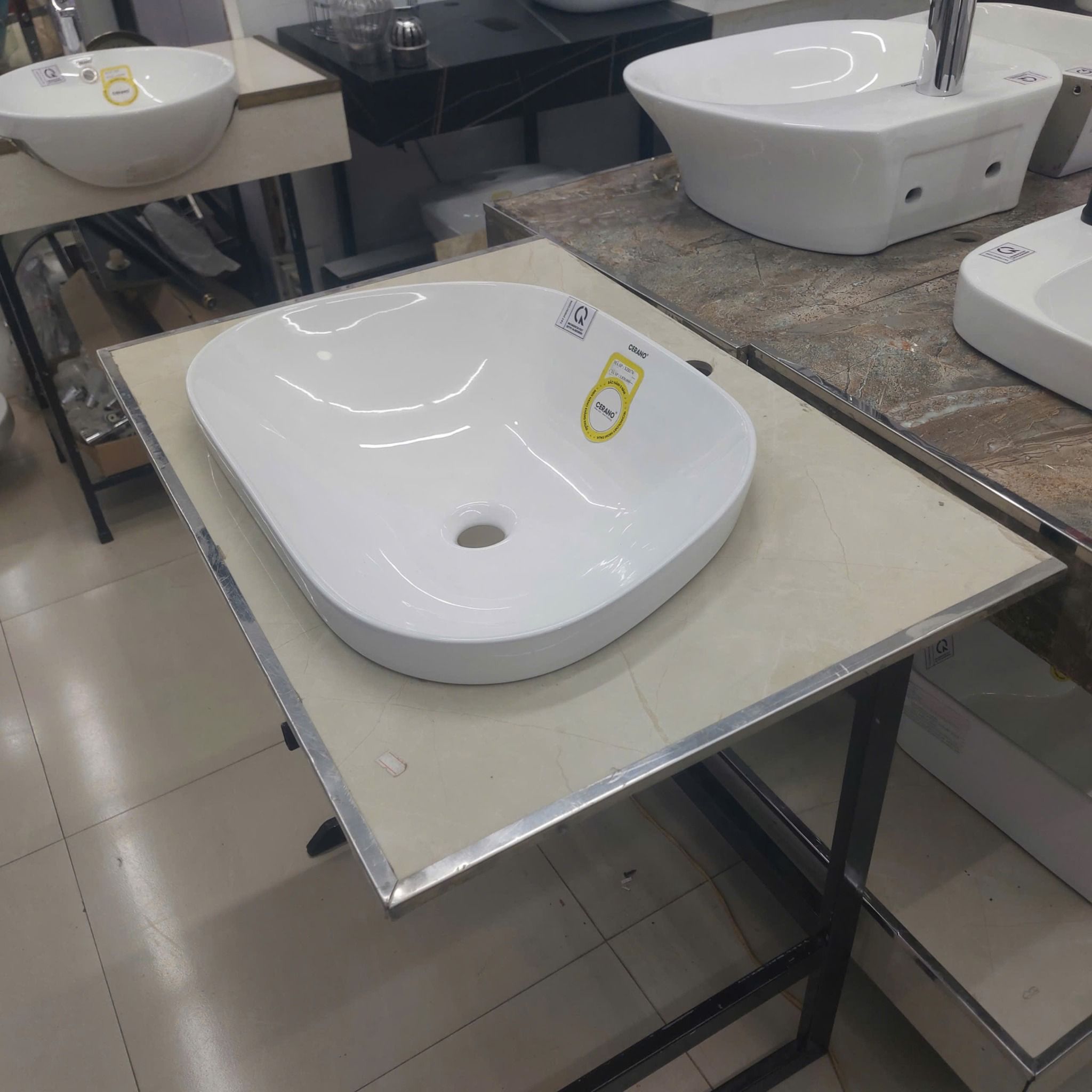  Chậu Đặt Bàn Đá Bán Âm - Bán Dương Cao Cấp Cerano Mã XZ8176 