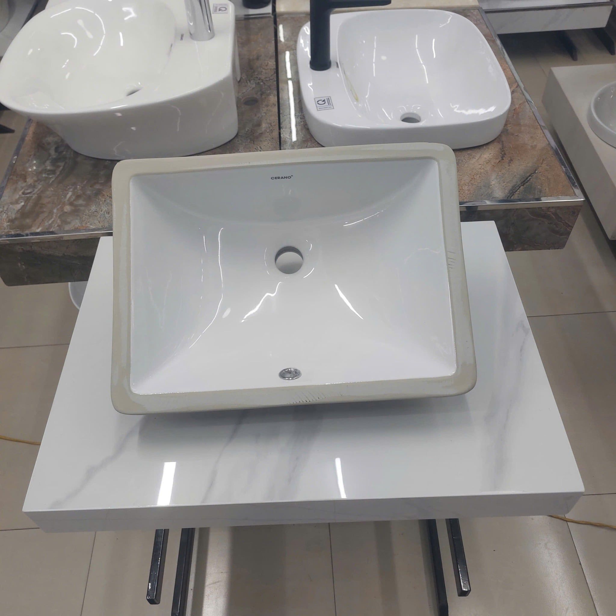  Chậu Âm Vuông Bàn Đá Cao Cấp CERANO Mã F2401 