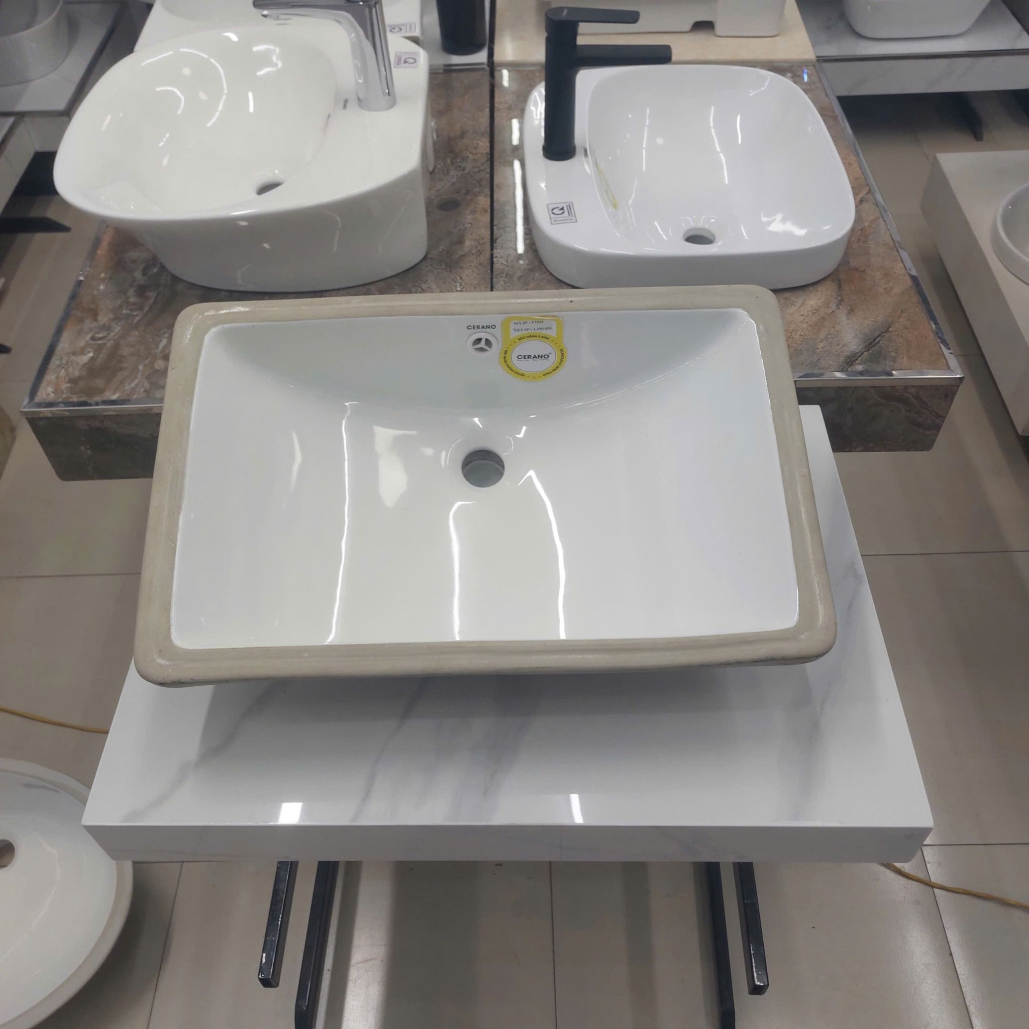  Chậu Âm Vuông Bàn Đá Cao Cấp CERANO Mã F2201 