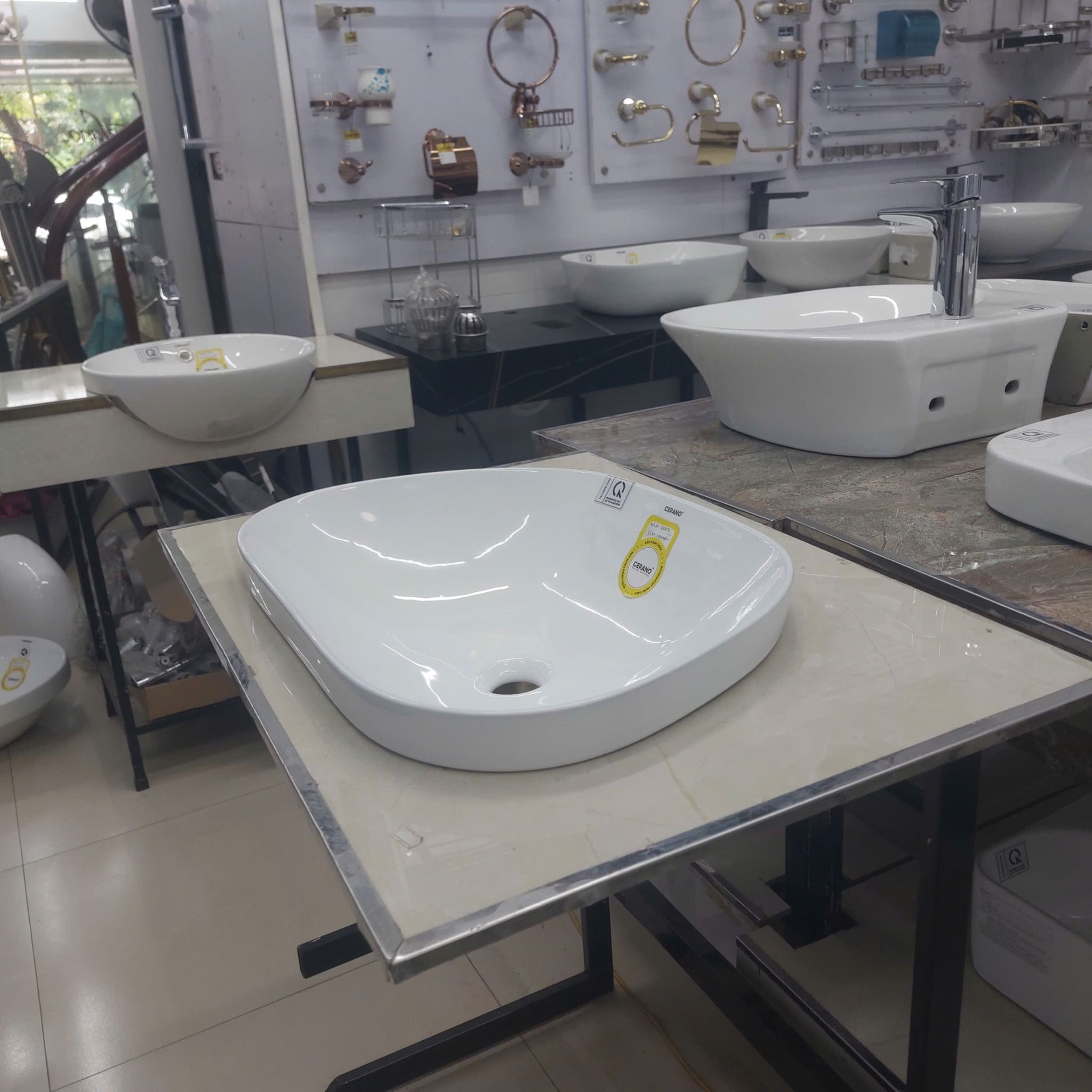 Chậu Đặt Bàn Đá Bán Âm - Bán Dương Cao Cấp Cerano Mã XZ8176 