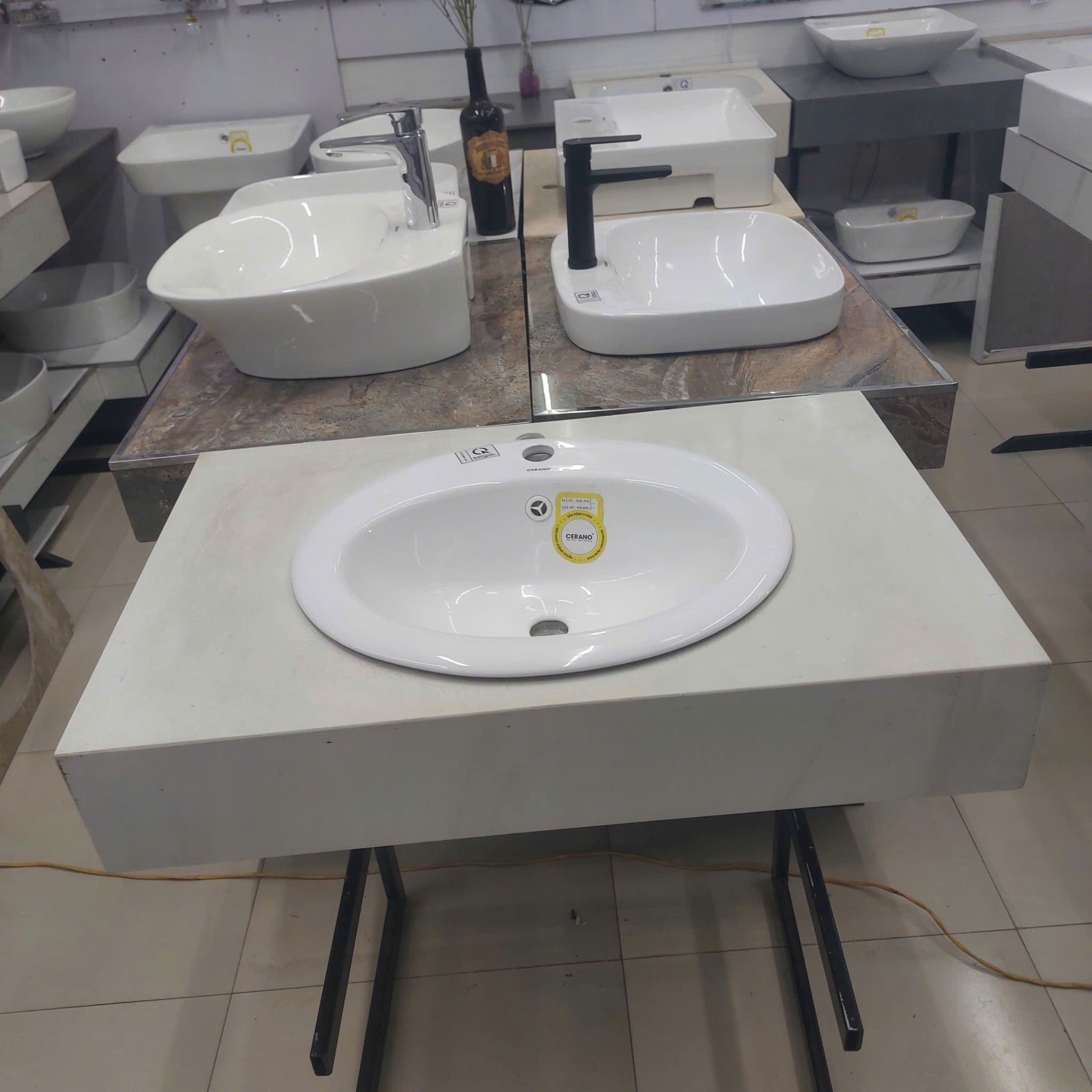  Chậu Đặt Bàn Đá Bán Âm - Bán Dương Cao Cấp Cerano Mã WK-326 