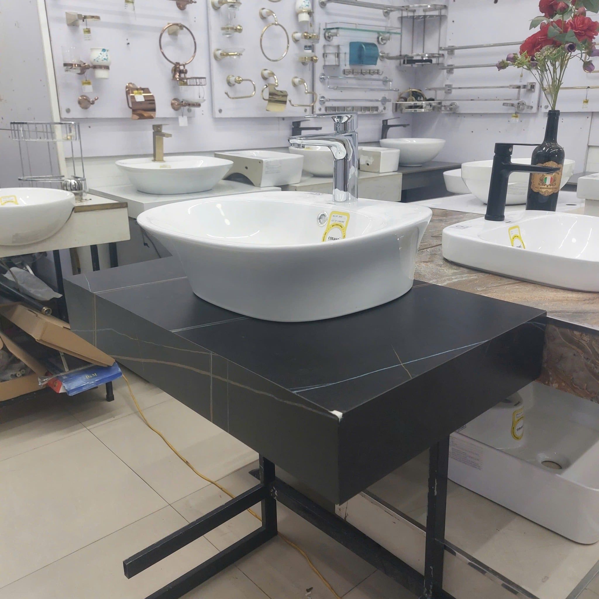  Chậu Đặt Bàn Đá  Cao Cấp Cerano Mã 8482 