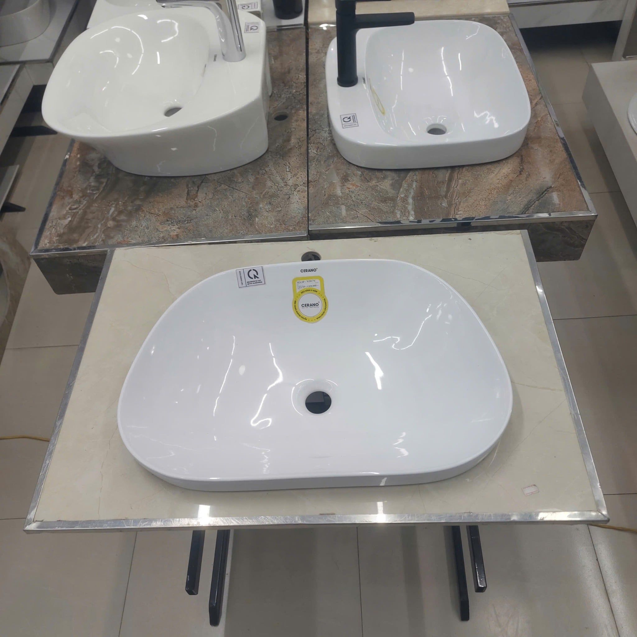  Chậu Đặt Bàn Đá Bán Âm - Bán Dương Cao Cấp Cerano Mã XZ8176 