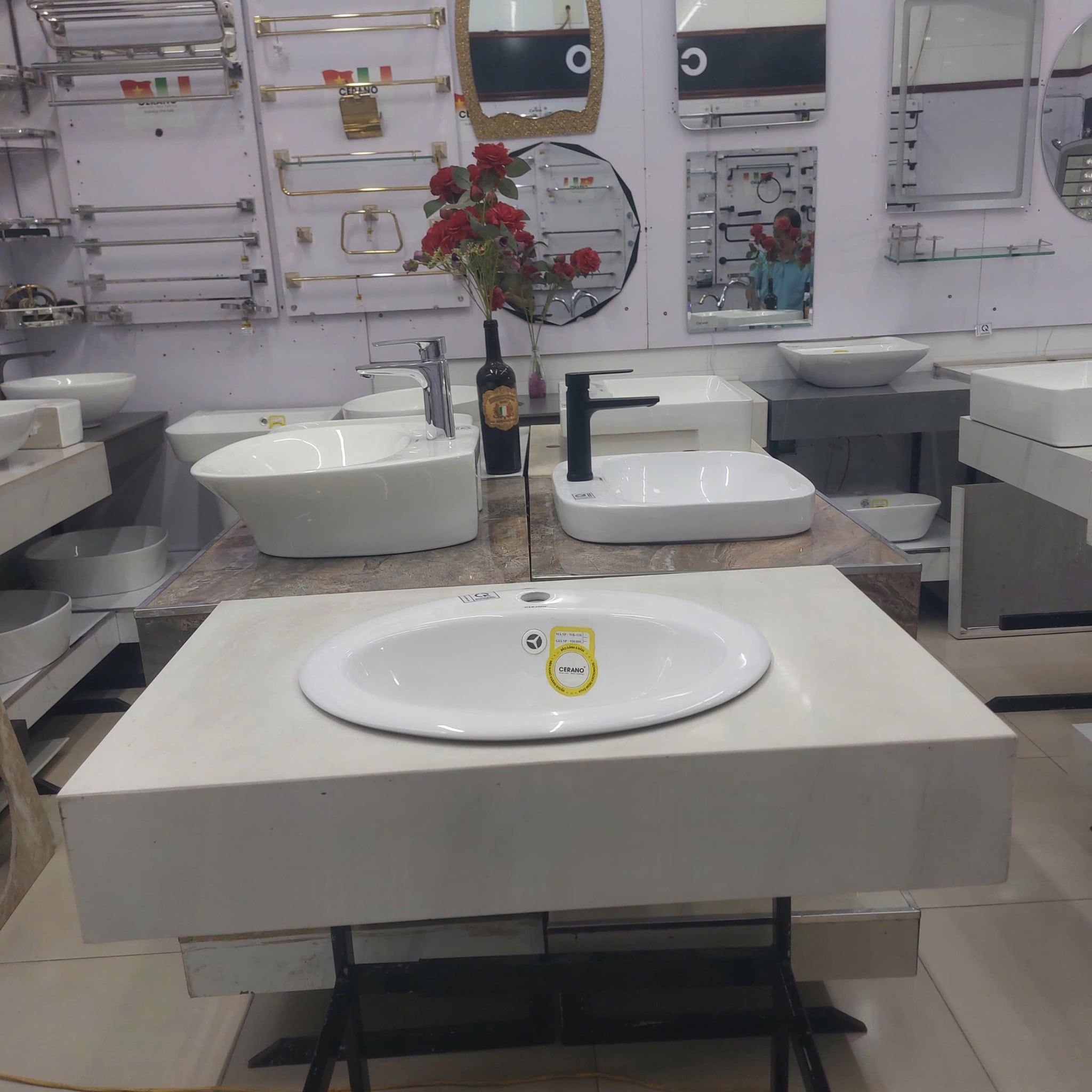  Chậu Đặt Bàn Đá Bán Âm - Bán Dương Cao Cấp Cerano Mã WK-326 