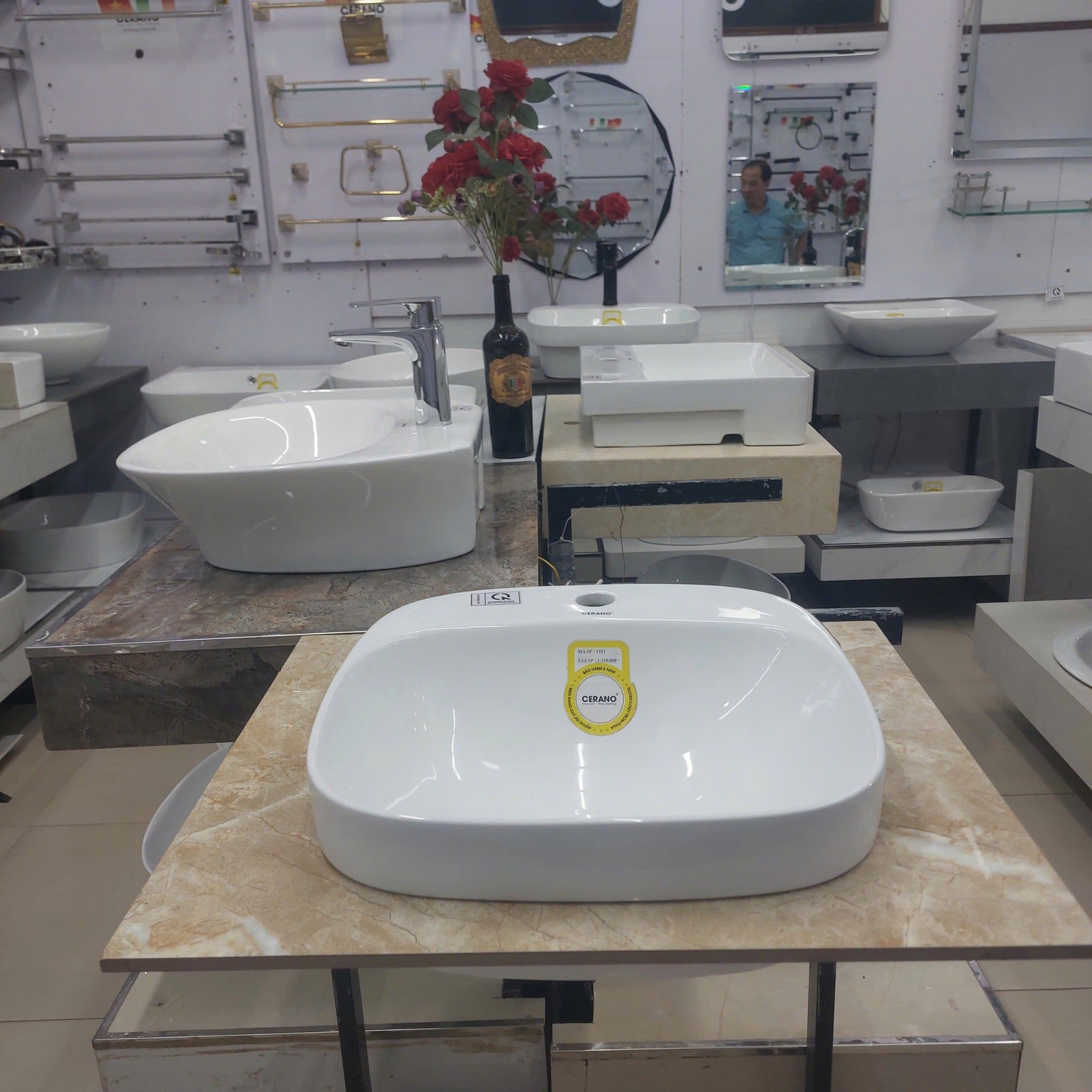  Chậu Đặt Bàn Đá Bán Âm - Bán Dương Cao Cấp Cerano Mã  1551 