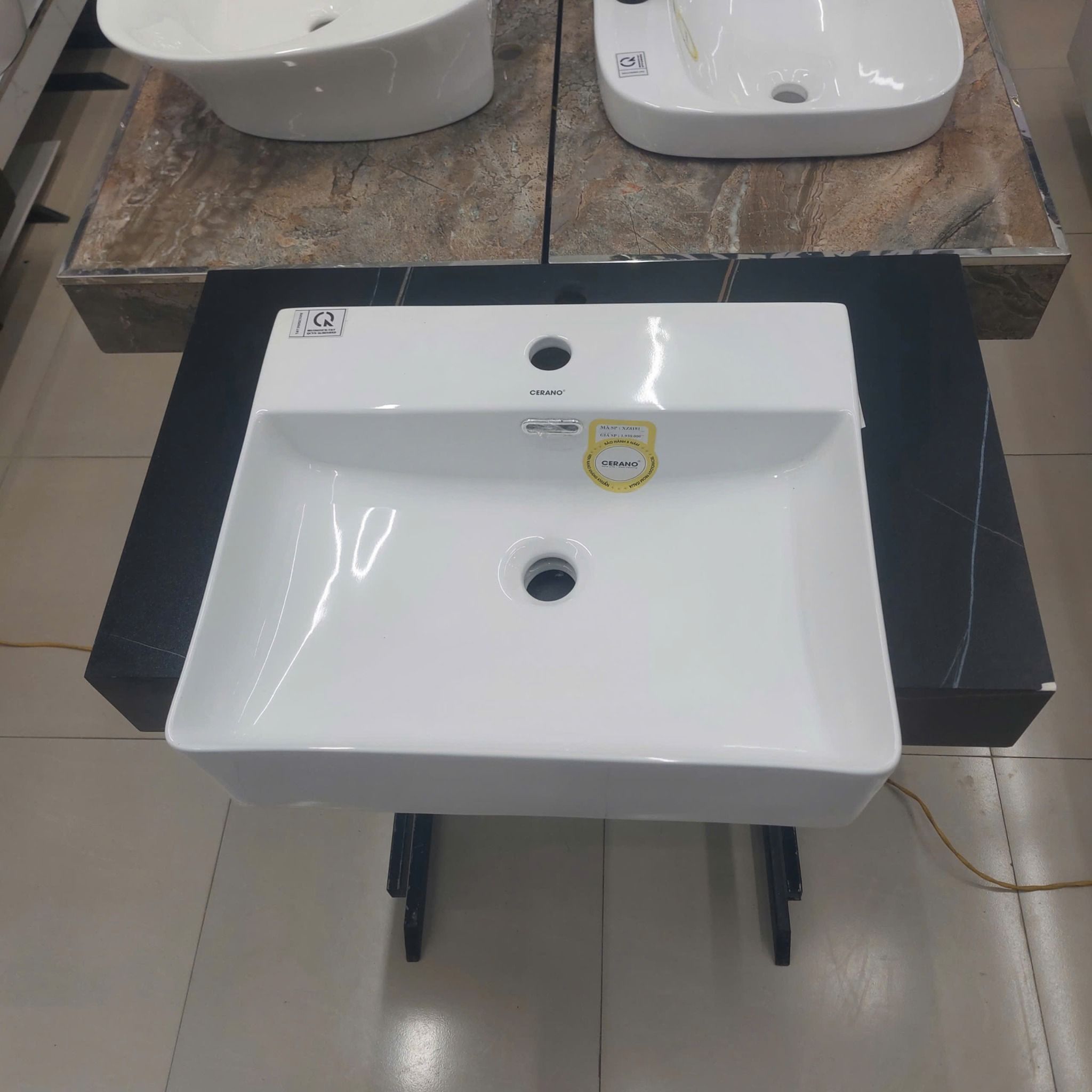  Chậu Đặt Bàn Đá Nửa Trong Nửa ngoài Cao Cấp Cerano Mã XZ8181 