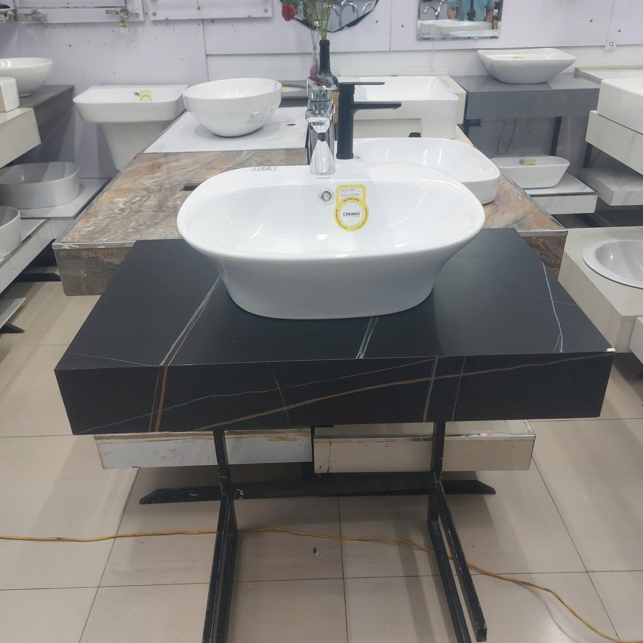  Chậu Đặt Bàn Đá  Cao Cấp Cerano Mã 8482 
