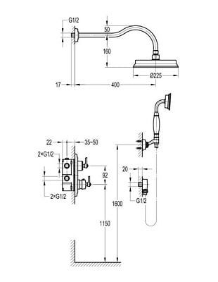 Bộ Sen Tắm Âm Tường 1201 