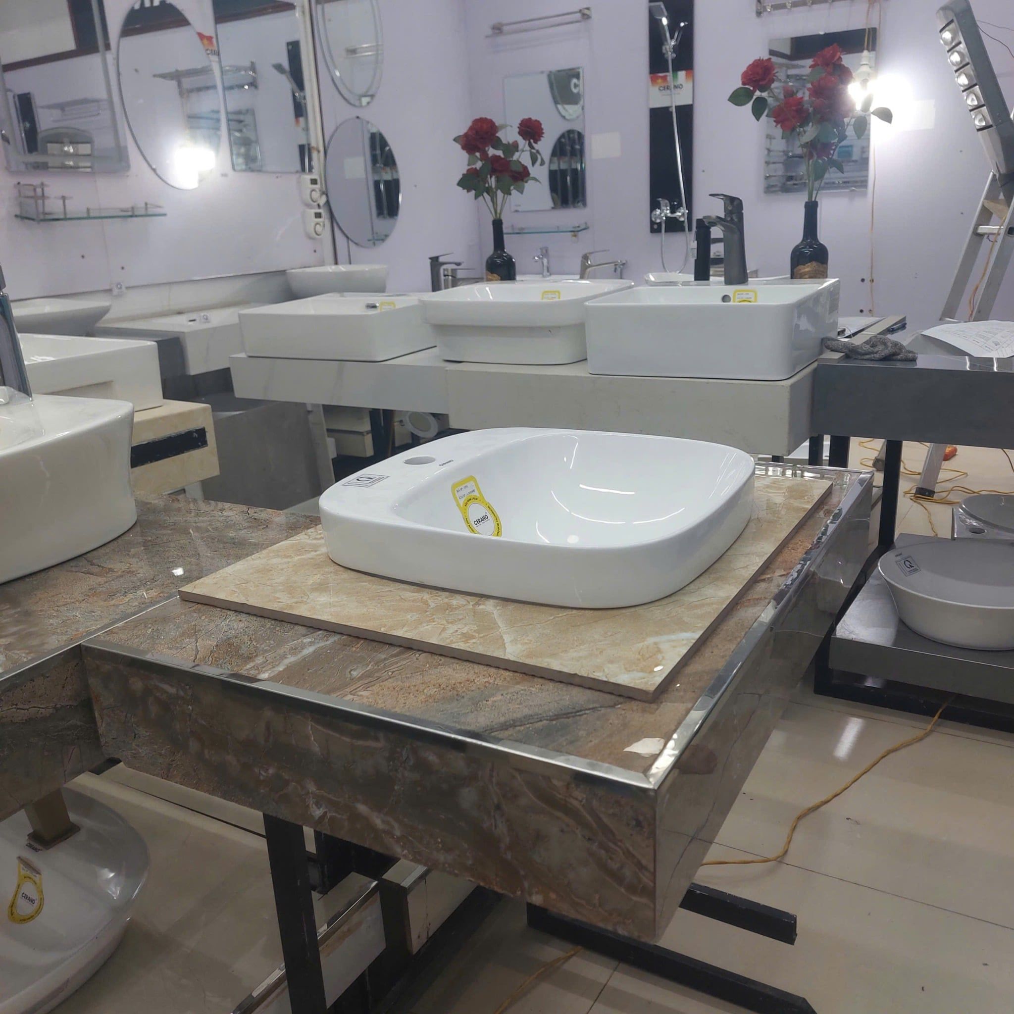  Chậu Đặt Bàn Đá Bán Âm - Bán Dương Cao Cấp Cerano Mã  1551 