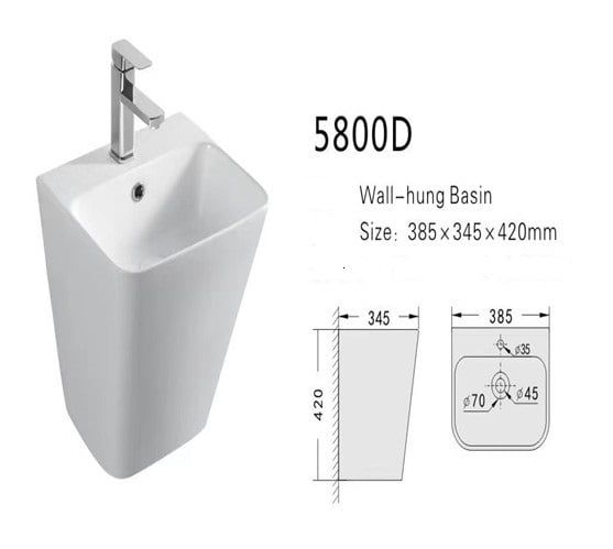  Chậu Treo Tường Đúc Liền Chân Cao Cấp Cerano Mã 5800D 