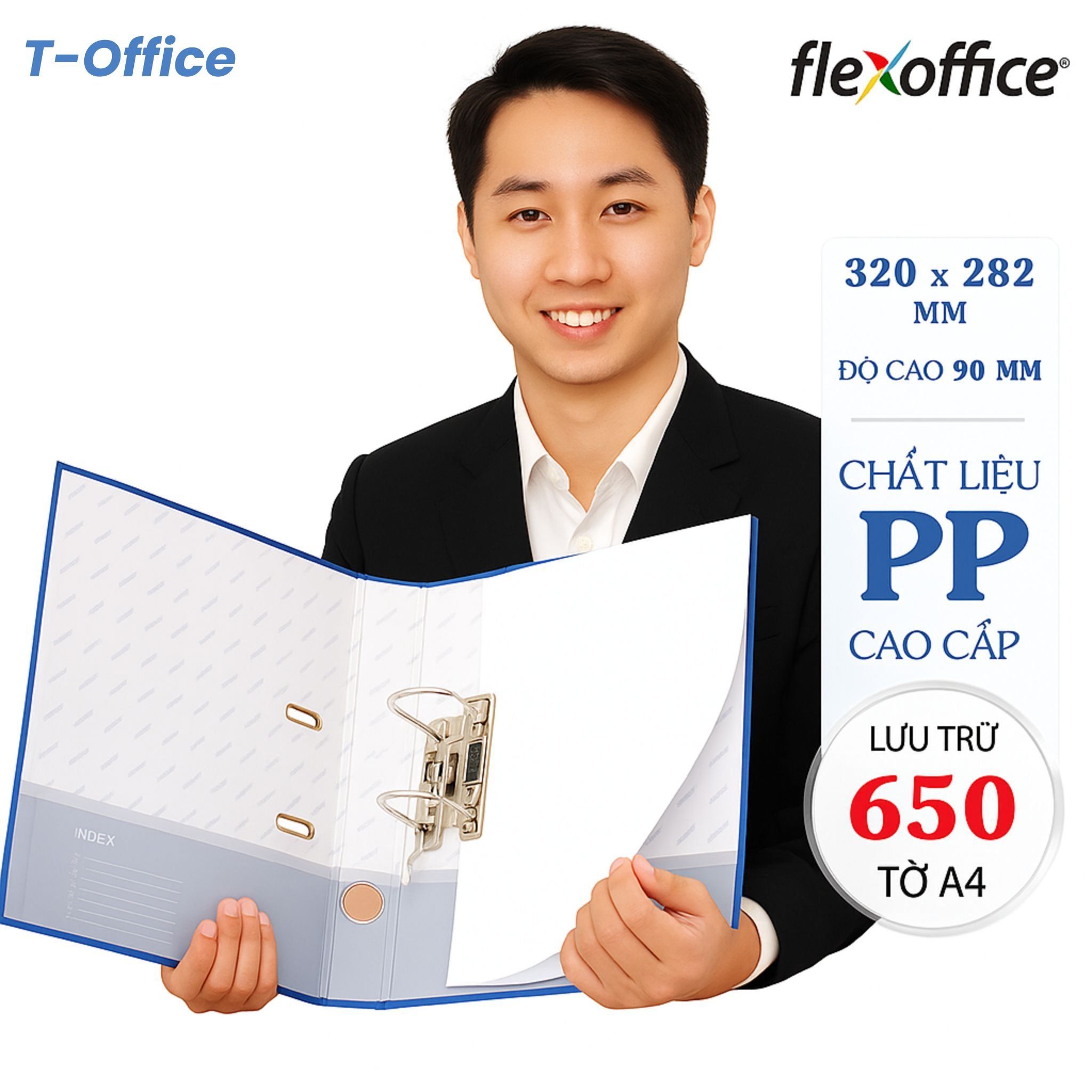  Bìa còng A4 - F4 chính hãng Flexoffice - Thiên Long 
