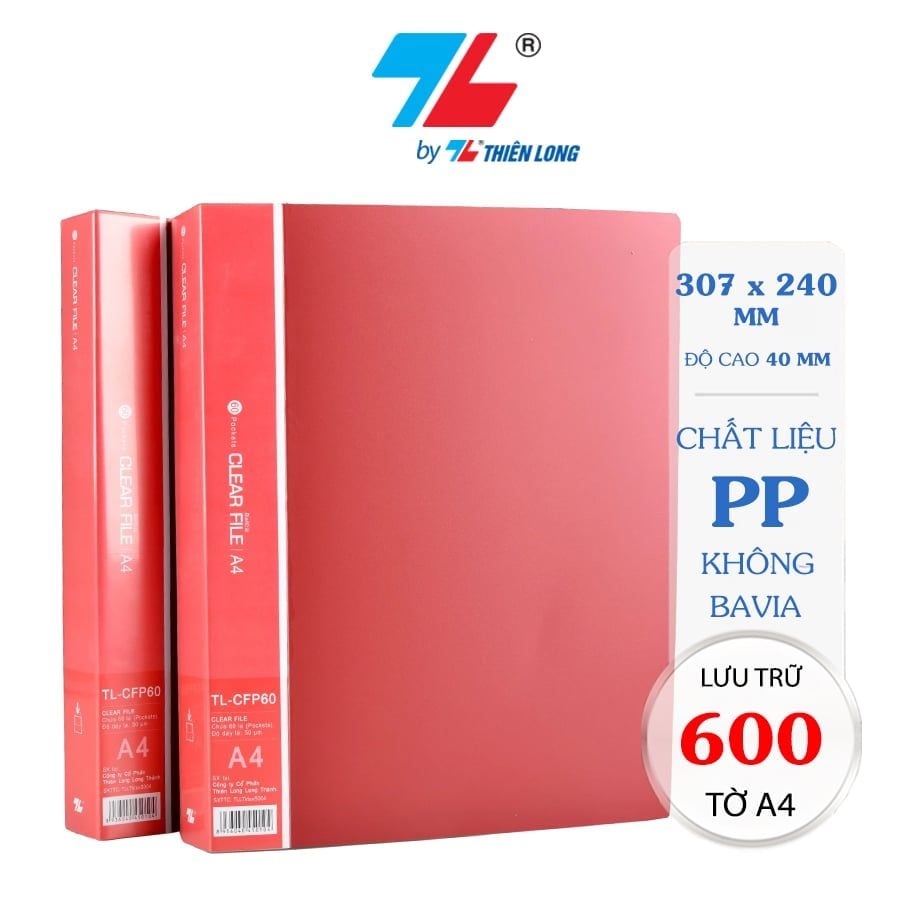 Bìa hồ sơ 60 lá (600 tờ A4) Thiên Long TL-CFP60