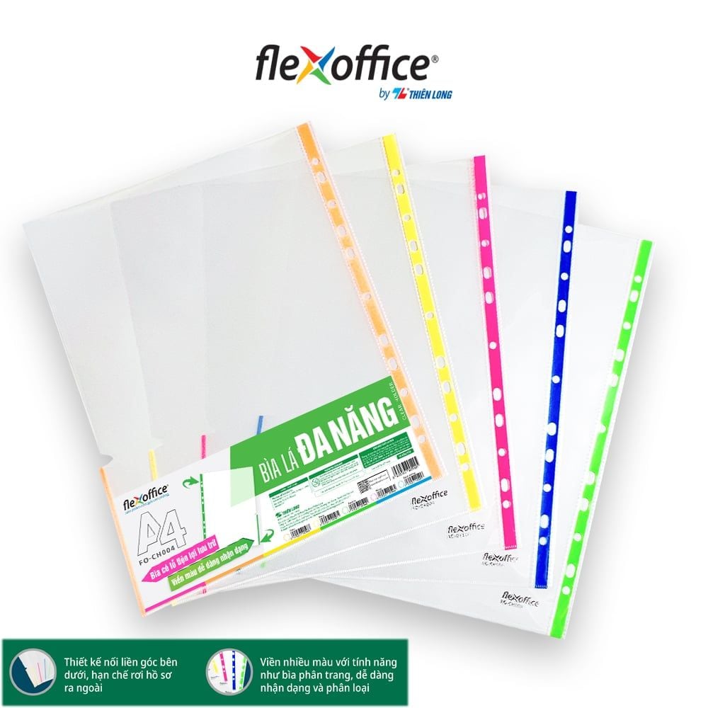 Bìa lỗ A4 10 tờ 0.11 mm Flexoffice FO-CH004