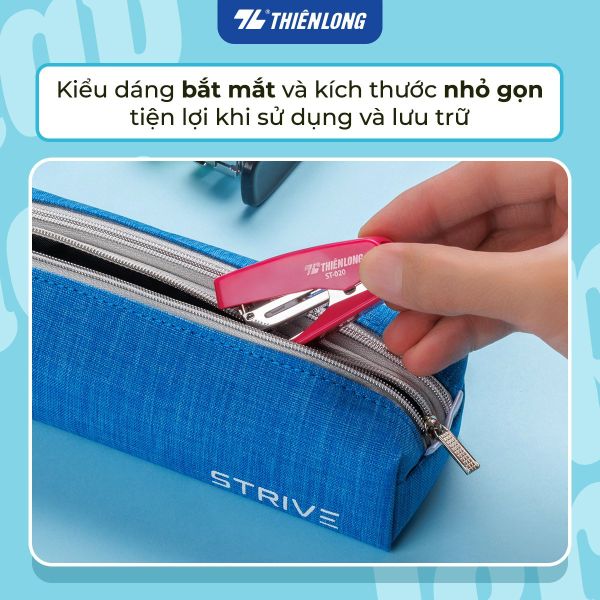 Bấm kim mini số 10 Thiên Long ST-020 – Nhỏ gọn, bấm nhẹ, có gỡ kim