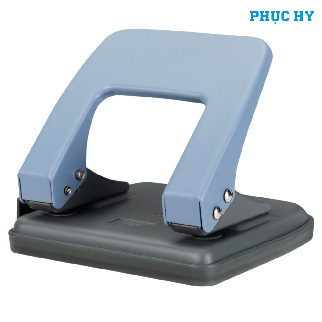 Bấm lỗ 2 lỗ Deli E0102 20 tờ màu xanh đặt bàn
