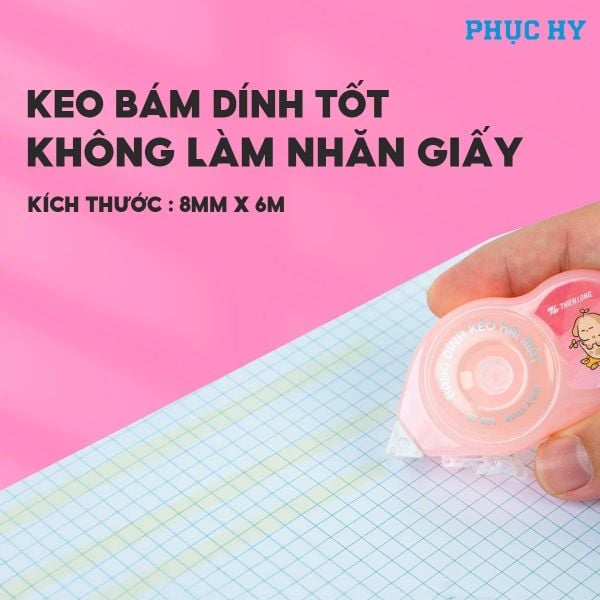 Băng dính kéo 2 mặt Thiên Long GT-001 8 mm × 6 m