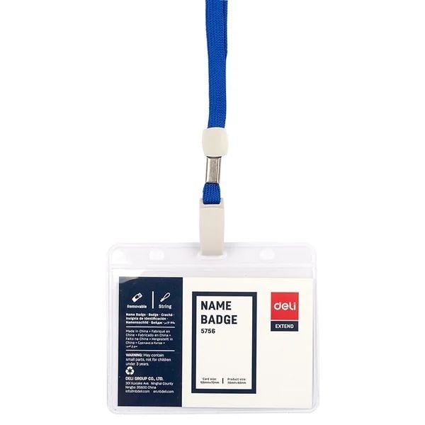 Bảng tên ngang kèm dây Deli E5756