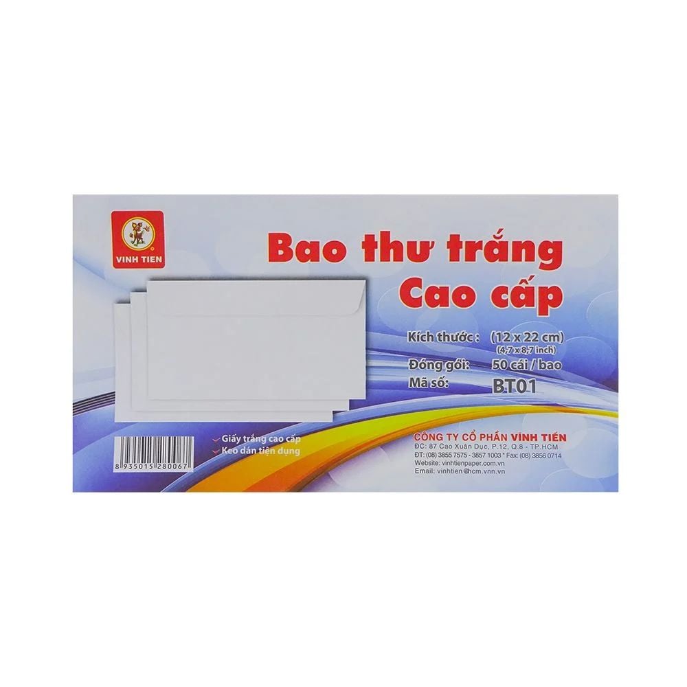 Bao thư trắng Vĩnh Tiến BT01