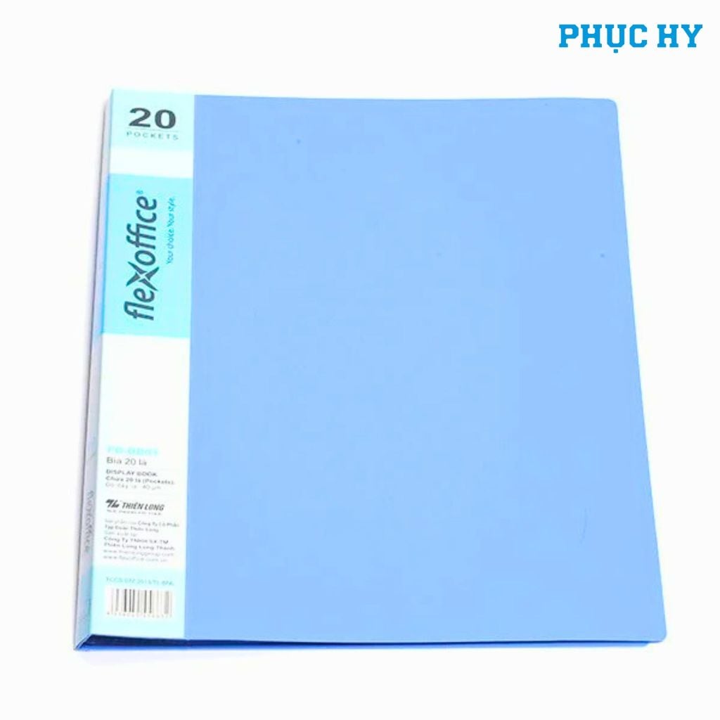Bìa hồ sơ A4 20 lá FlexOffice FO-DB01 màu xanh