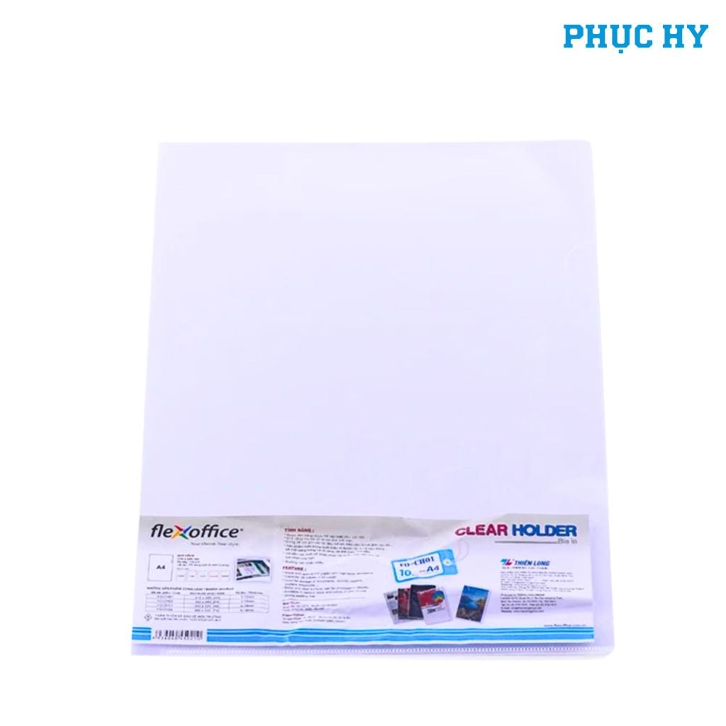 Bìa lá A4 FlexOffice FO-CH01 trong suốt