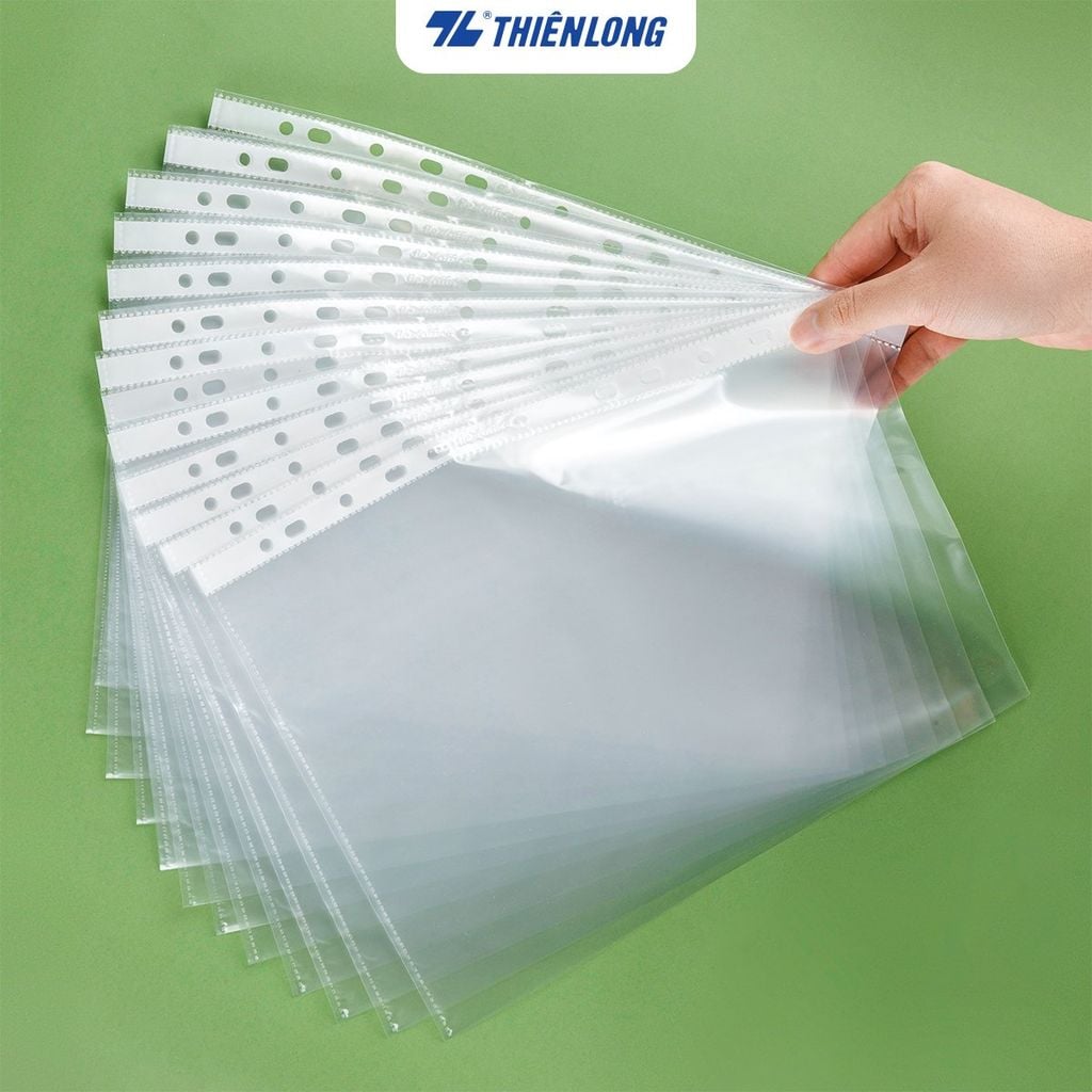 Bìa lỗ không viền A4 Flexoffice FO-CS02 nhựa PP trong suốt 0.03mm 303x231mm