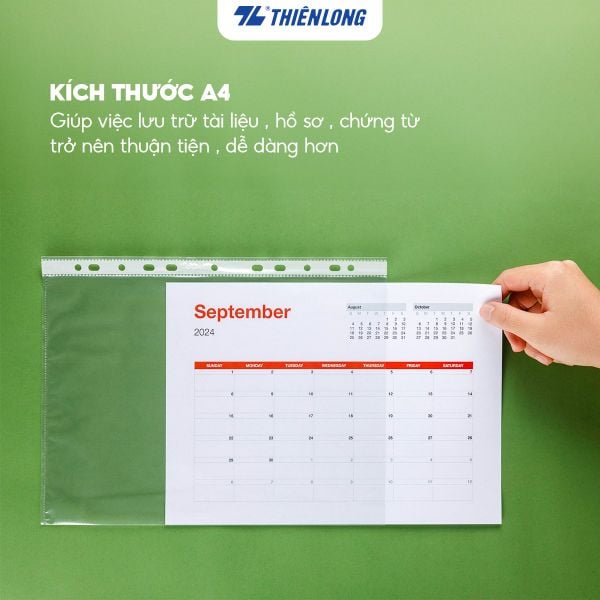 Bìa lỗ không viền A4 Flexoffice FO-CS02 nhựa PP trong suốt 0.03mm 303x231mm