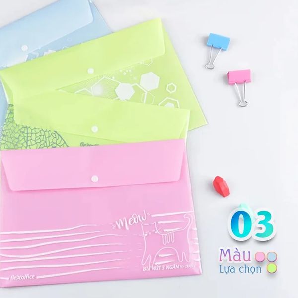 Bìa nút 3 ngăn (130 tờ A4) Thiên Long Flexoffice FO-CBF018