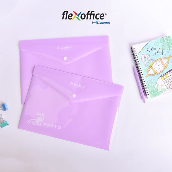 Bìa nút Pazto A4 màu Pastel (50 tờ) | Flexoffice FO-CBF009