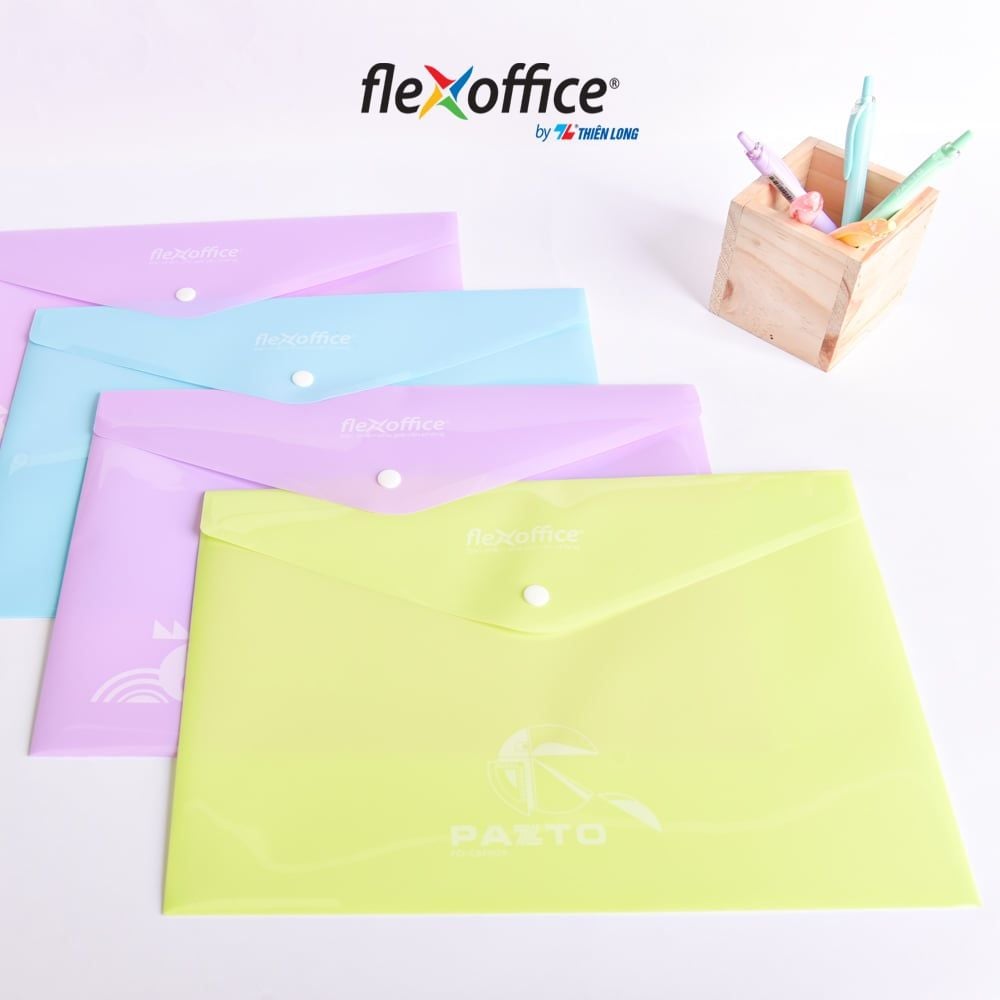 Bìa nút Pazto A4 màu Pastel (50 tờ) | Flexoffice FO-CBF009