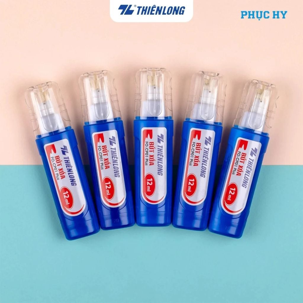 Bộ 5 bút xóa nước FlexOffice FO-CP01 Plus 12ml màu xanh