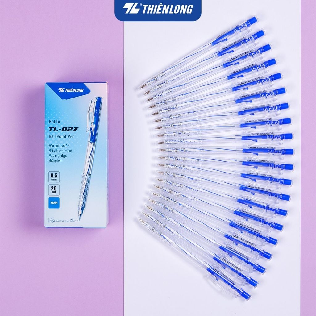 Hộp 20 Bút Bi Thiên Long TL-027 – Combo Tiết Kiệm, Chính Hãng