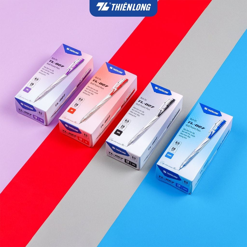Hộp 20 Bút Bi Thiên Long TL-027 – Combo Tiết Kiệm, Chính Hãng