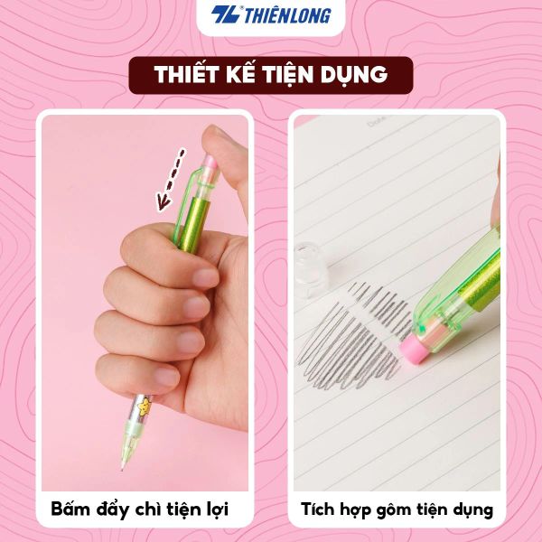 Bút chì bấm Thiên Long PC-018 HB 0,5 mm hộp 20 cây